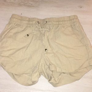 Love Tree Tan Linen Shorts